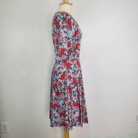 LuLaRoe Abstract Floral Fit & Flare Nicole Dress NEW NWT Size L - Picture 5 of 12